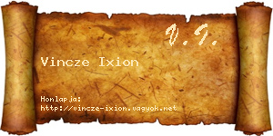 Vincze Ixion névjegykártya