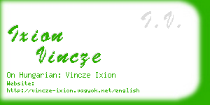 ixion vincze business card